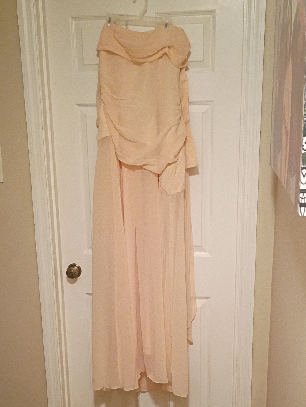 Fashion Brand Company Strapless Chiffon Maxi Dress in Peach